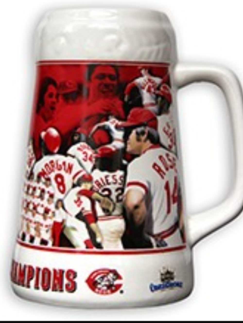 Ceramic Cincinnati Reds 1976 World Series Championship Beer Stein